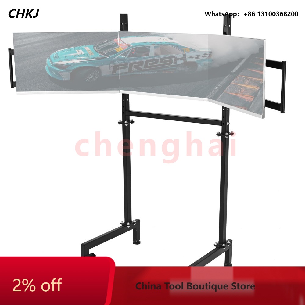 Triple Monitor Stand Sim Racing - 24-32 inç ekranlar için ayarlanabilir yükseklik