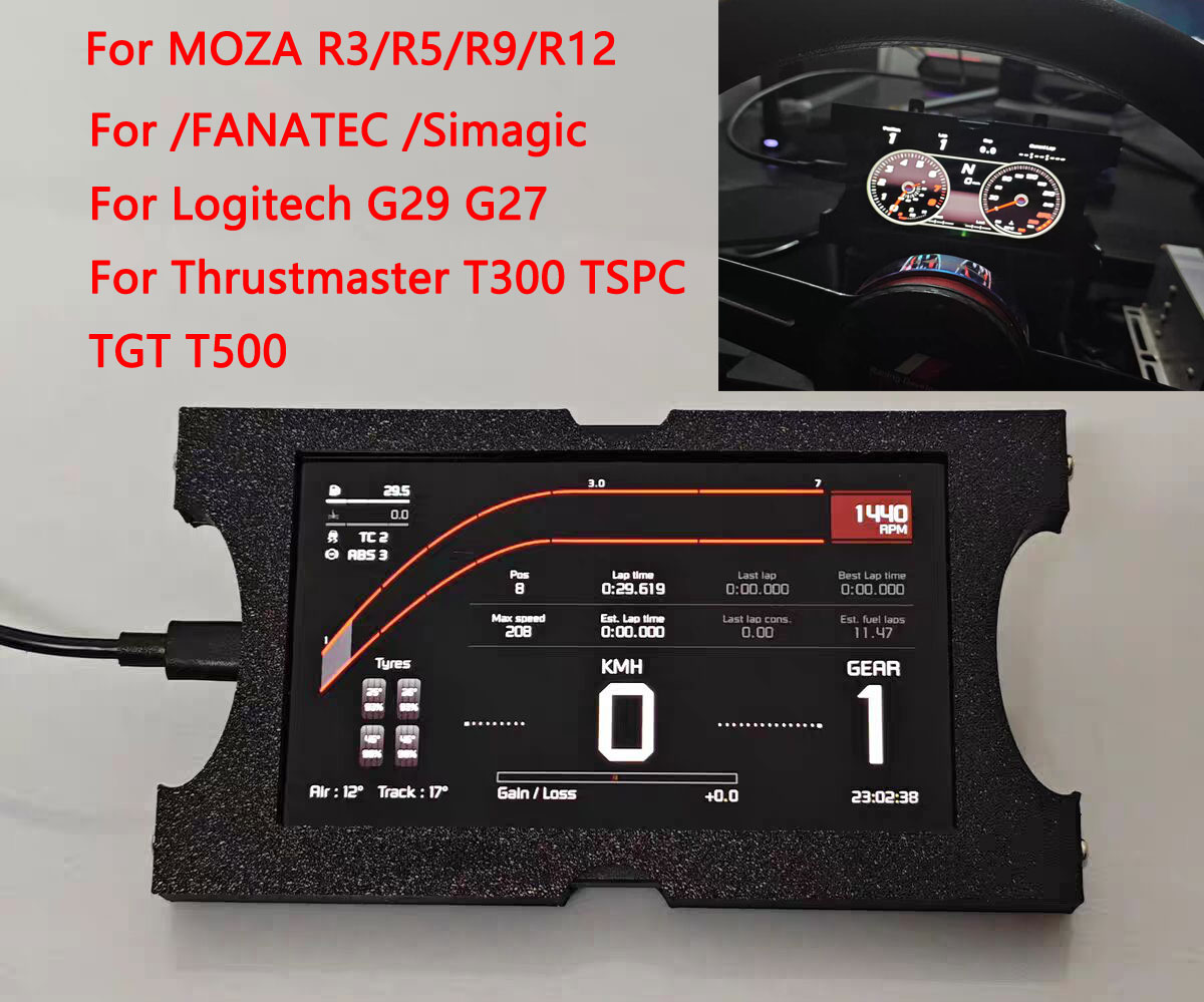 Sim Racing Dashboard Screen Display - Simracing Oyunu Çok Fonksiyonlu Kontrol Paneli