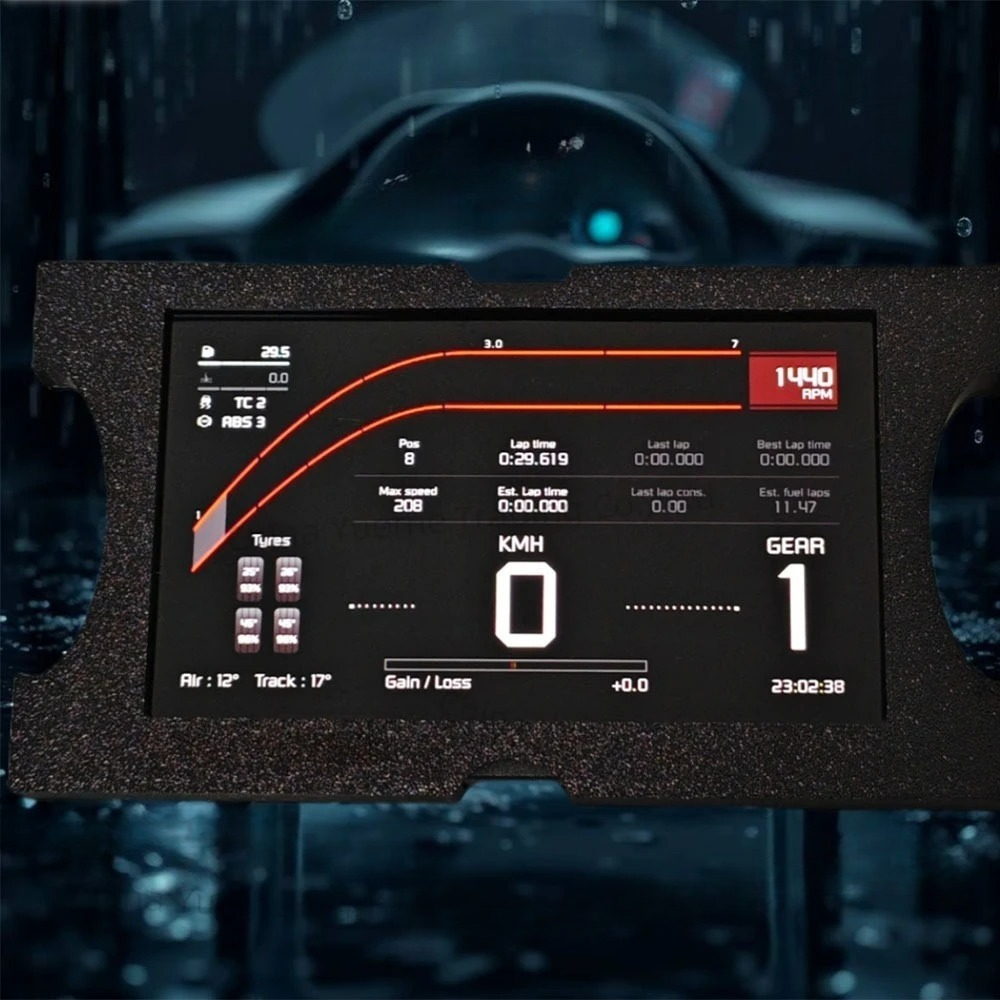 Sim Racing Dashboard Screen Display - Simracing Oyunu Çok Fonksiyonlu Gösterge Paneli